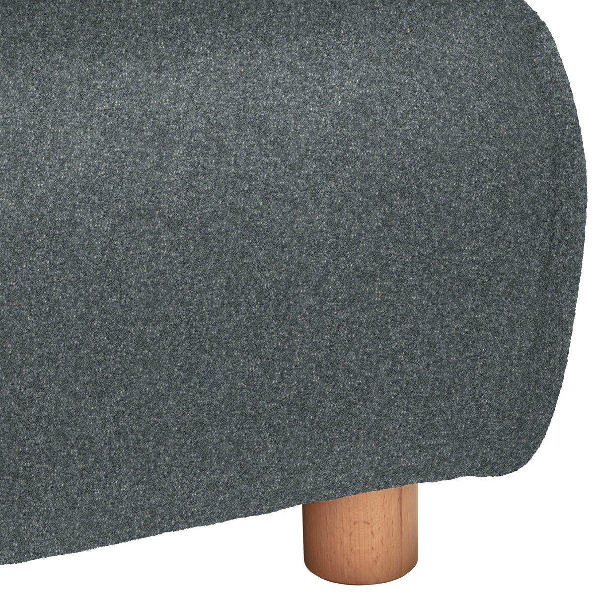 ECKSOFA in Velours Blaugrau  - Buchefarben/Blaugrau, Design, Holz/Textil (329/150cm) - Lomoco