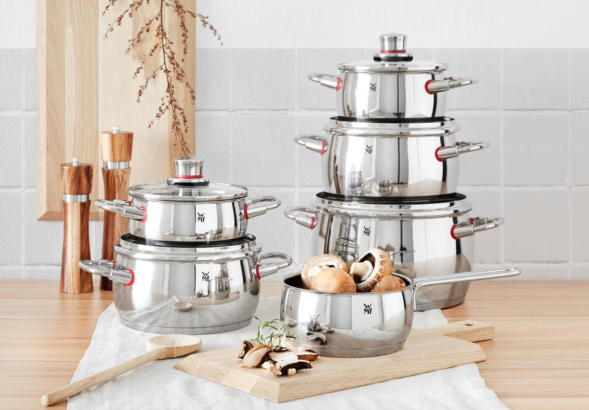 KOCHTOPFSET Quality One 6-teilig  - Silberfarben, Basics, Glas/Metall - WMF