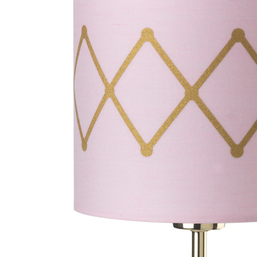 Thumbnail - Tischleuchte, Gold, Pink, Metall, Textil, 35 cm, Lampen & Leuchten, Innenbeleuchtung, Tischlampen, Tischlampen