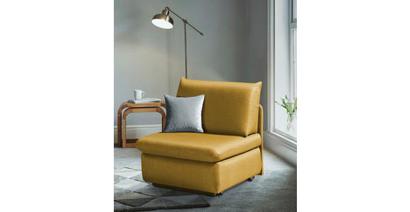 SCHLAFSESSEL  mit Flachgewebe Currygelb  - Currygelb, Design, Textil (90/89/83cm) - Novel