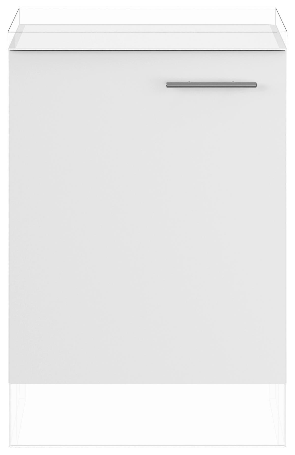 SPÜLENUNTERSCHRANK 60/87,8/57,6 cm  in Weiß  - Edelstahlfarben/Weiß, Basics, Holzwerkstoff/Metall (60/87,8/57,6cm) - Impuls