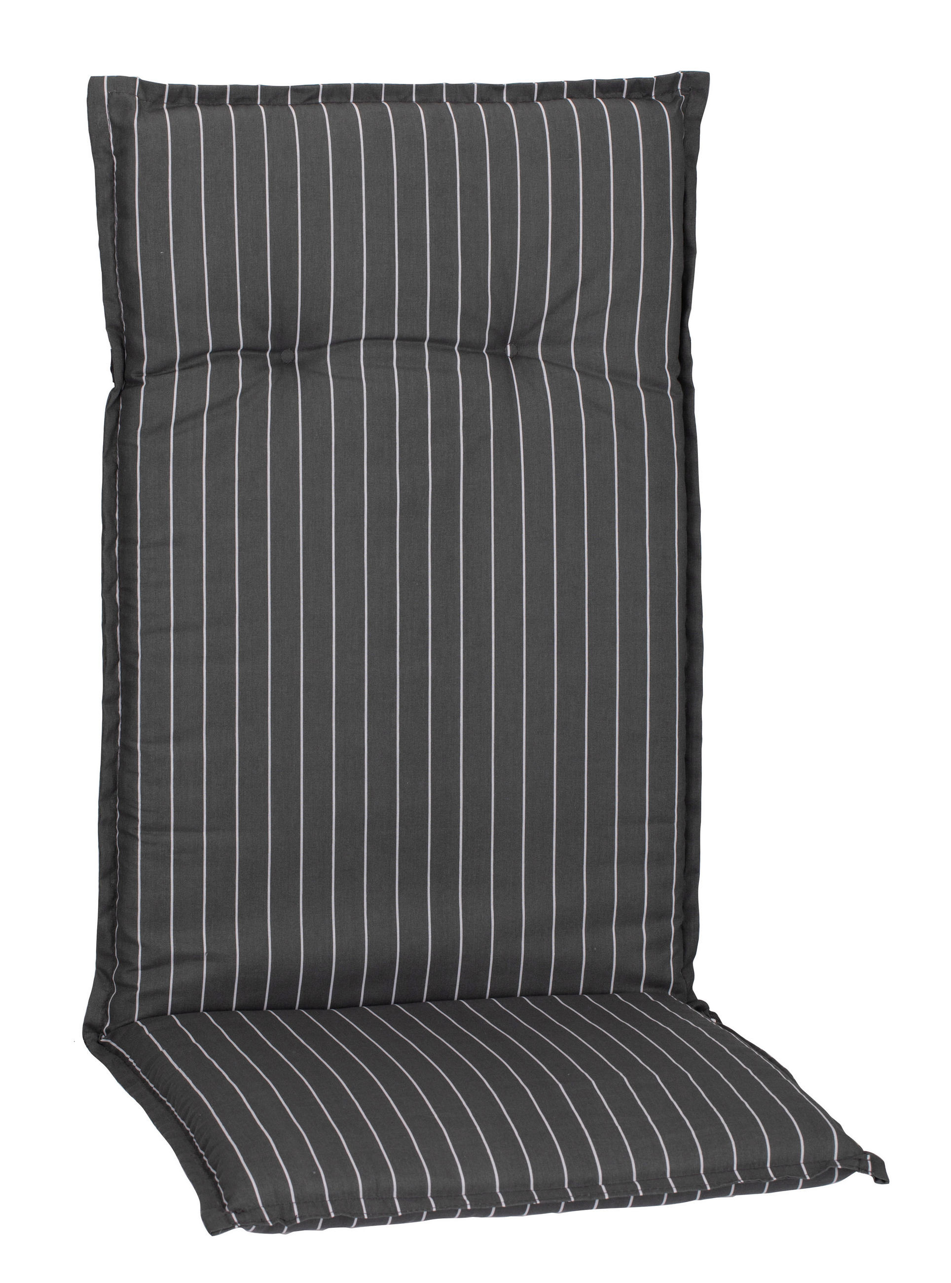 SESSELAUFLAGE Streifen  - Weiß/Grau, Basics, Textil (118/50/6cm) - Gardenson