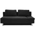 SCHLAFSOFA Melody in Flachgewebe Schwarz  - Chromfarben/Schwarz, Design, Holz/Textil (205/77-93/99cm) - Novel