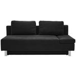 SCHLAFSOFA in Flachgewebe Schwarz  - Chromfarben/Schwarz, Design, Holz/Textil (205/77-93/99cm) - Novel