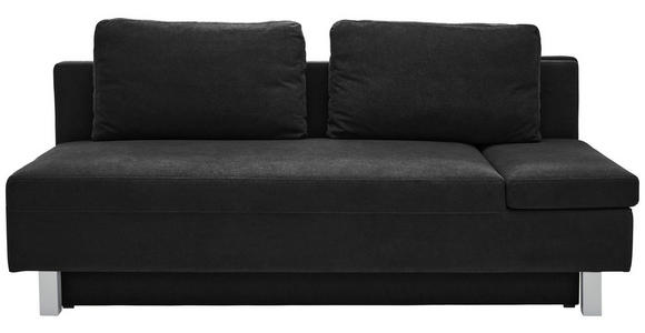 SCHLAFSOFA Melody in Flachgewebe Schwarz  - Chromfarben/Schwarz, Design, Holz/Textil (205/77-93/99cm) - Novel