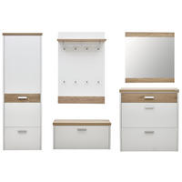 GARDEROBE 5-teilig  in 290/200/32 cm  - Weiss/Eichefarben, Design, Holz/Holzwerkstoff (290/200/32cm) - Dieter Knoll