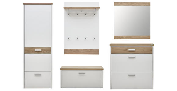 GARDEROBE 5-teilig in 290/200/32 cm - Eichefarben/Weiß, Design, Holz/Holzwerkstoff (290/200/32cm) - Dieter Knoll