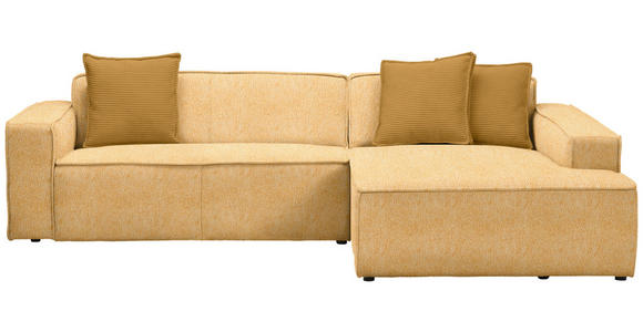 ECKSOFA  in Chenille Senfgelb  280/188 cm  - Currygelb/Senfgelb, KONVENTIONELL, Kunststoff/Textil (280/188cm) - Carryhome