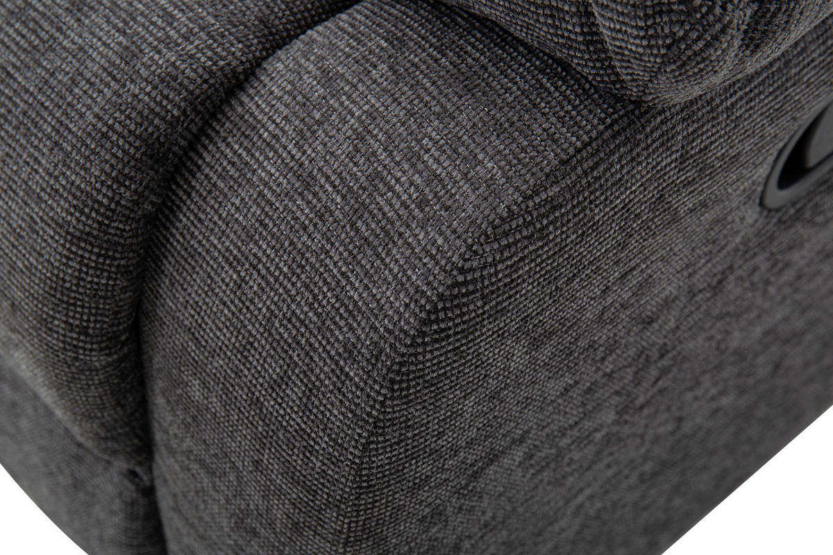 SITZGARNITUR VERONA Leinenoptik Dunkelgrau  - Dunkelgrau/Schwarz, Design, Kunststoff/Textil (84,5/133,5/100,5/92cm) - Livetastic