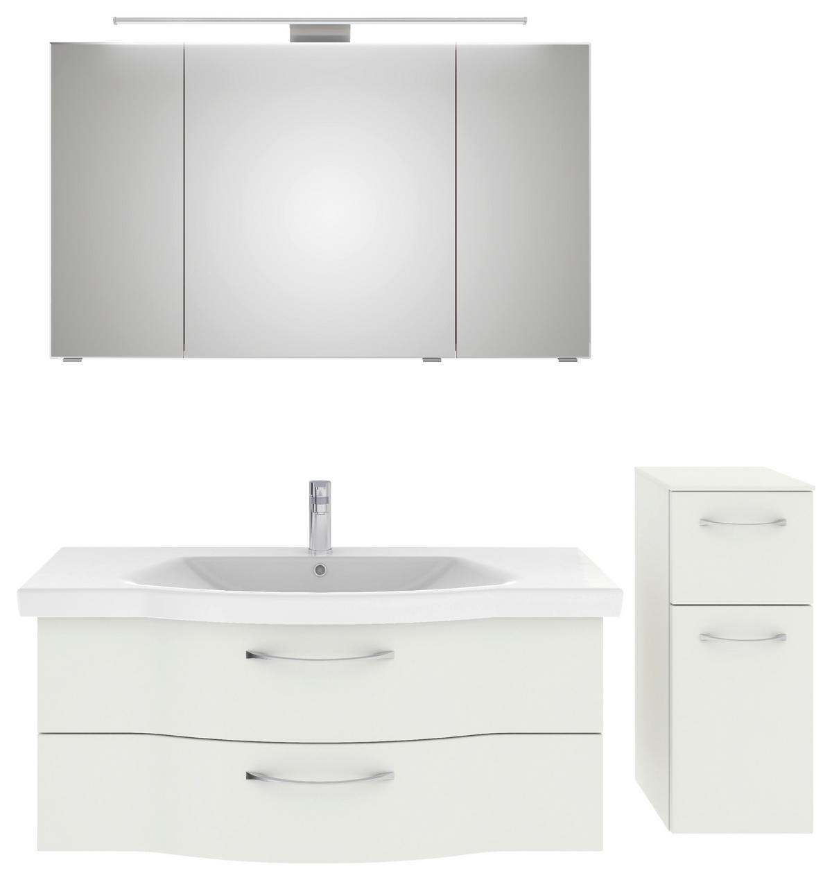 BADEZIMMER 4-teilig  in 152 cm  - Chromfarben/Weiß Hochglanz, KONVENTIONELL, Glas/Keramik (152cm) - Pelipal