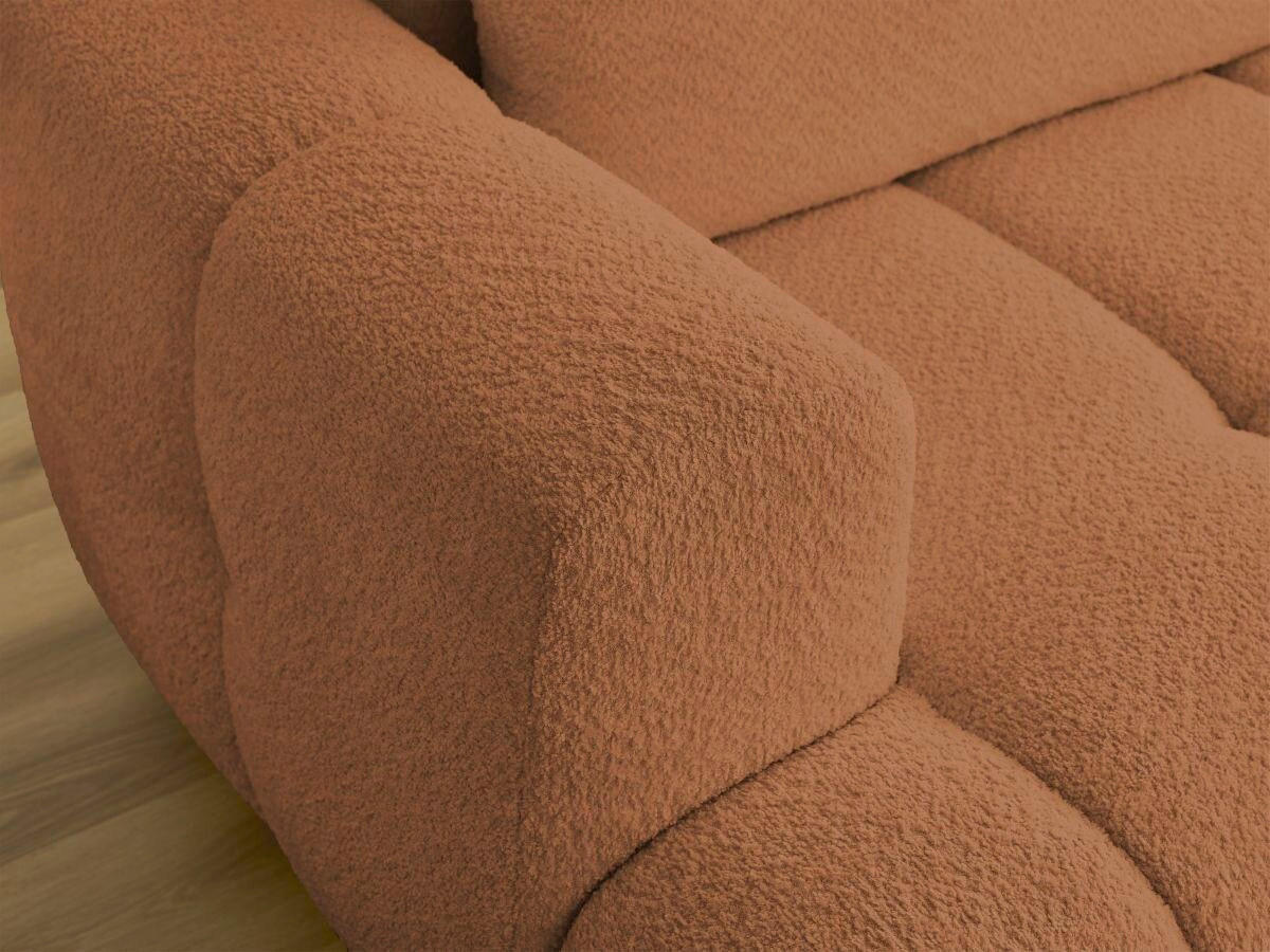 ECKSCHLAFSOFA FUJI Bouclé Orange  inkl.  - Schwarz/Orange, MODERN, Kunststoff/Textil (292/160cm)