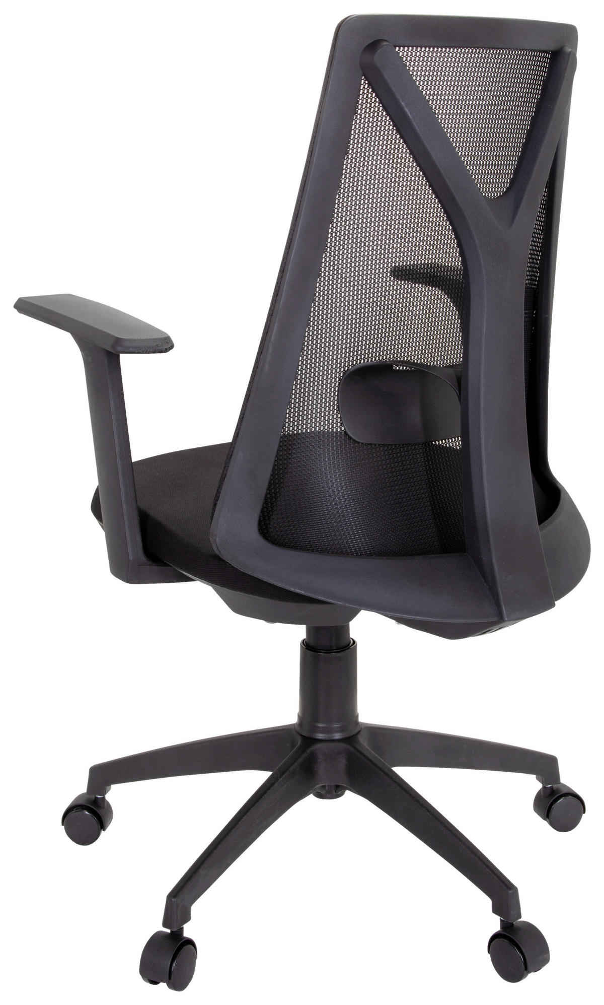 OTOČNÁ ŽIDLE, síťovina, plochá tkanina, černá - černá, Basics, textil/plast (64/100/60cm) - MID.YOU
