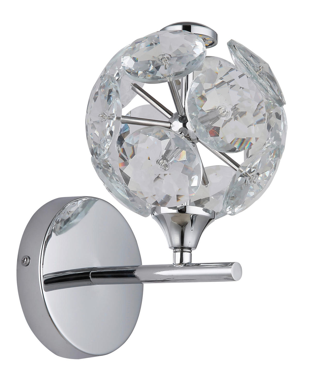 LED-WANDLEUCHTE 15/24 cm   - Klar/Chromfarben, KONVENTIONELL, Glas/Metall (15/24cm) - Globo