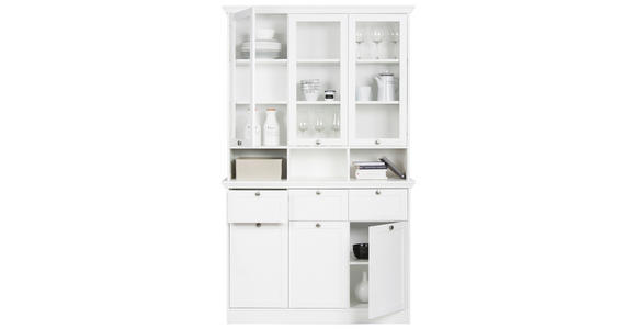 VITRINE  in Weiß  - Schwarz/Weiß, LIFESTYLE, Holzwerkstoff/Metall (120/200/40cm) - Carryhome