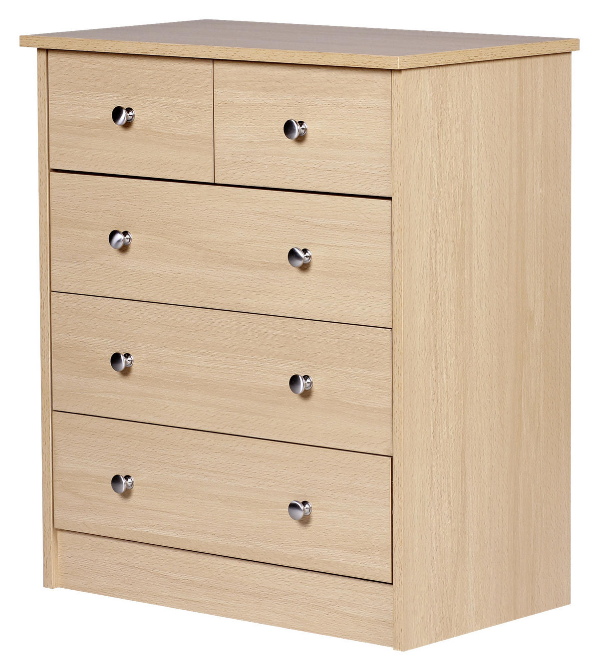 KOMMODE 60/70/35 cm  in Buchefarben  - Silberfarben/Buchefarben, Konventionell, Holzwerkstoff/Metall (60/70/35cm) - MID.YOU