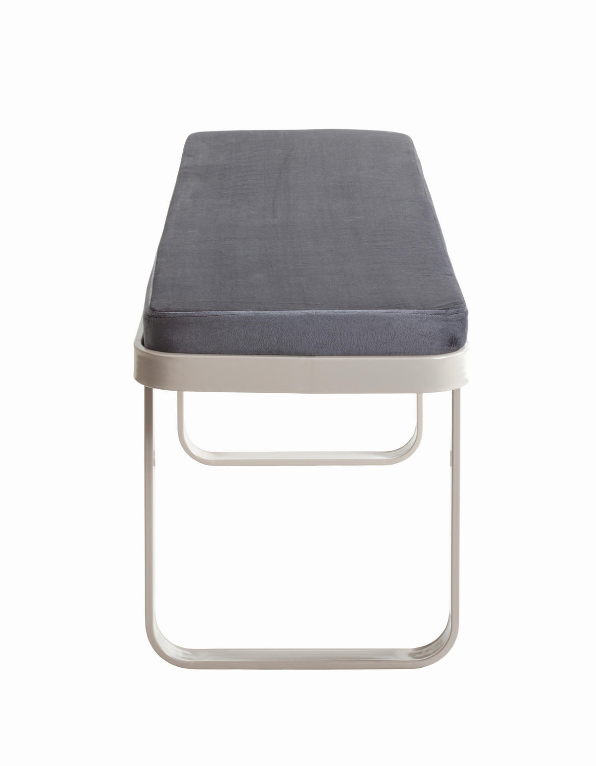 SITZBANK 115/48/36 cm Samt Anthrazit, Kaschmir  - Kaschmir/Anthrazit, KONVENTIONELL, Textil/Metall (115/48/36cm)