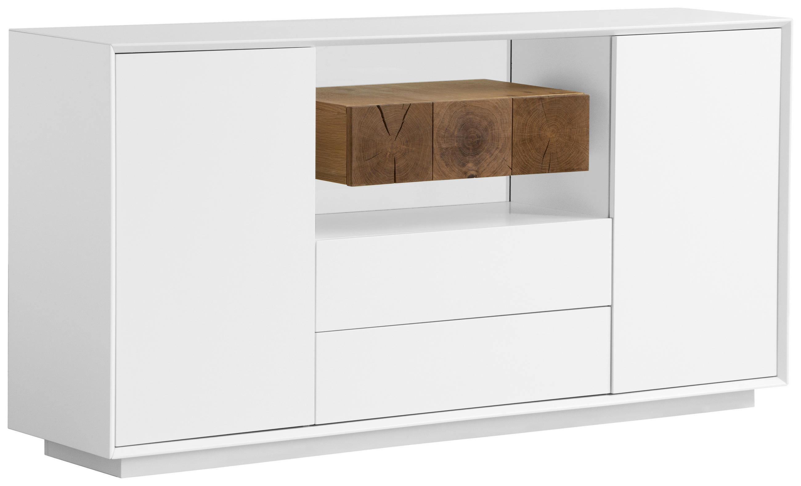 KOMODA   170/85/40 cm   bijela, boje hrasta  - bijela/boje hrasta, Design, drvni materijal/drvo (170/85/40cm) - MID.YOU