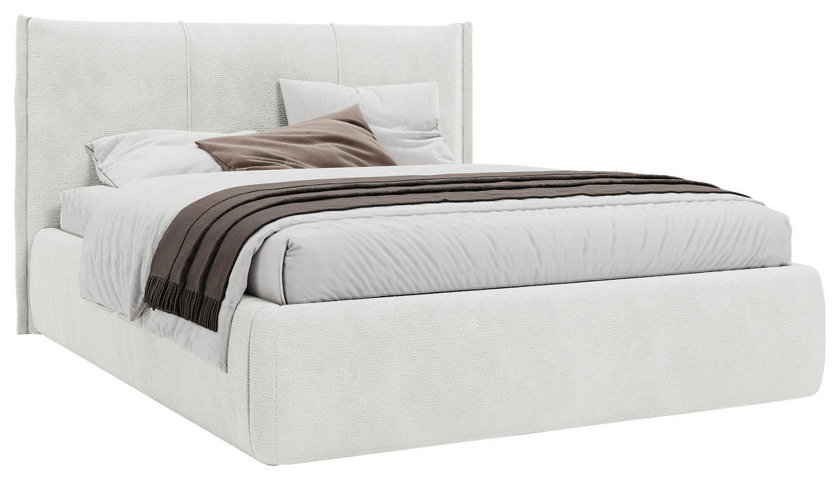 POLSTERBETT 180/200 cm  in Creme  - Creme/Schwarz, Modern, Holz/Holzwerkstoff (180/200cm) - MID.YOU