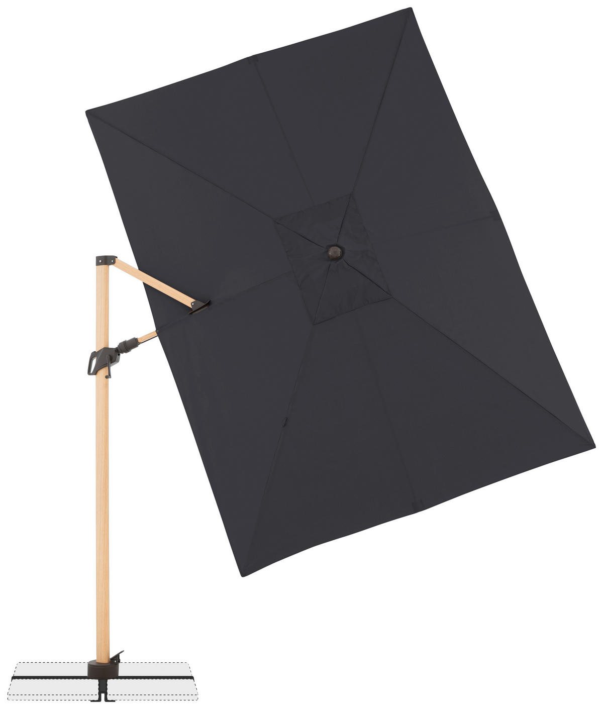 AMPELSCHIRM 300X220 cm Anthrazit  - Eschefarben/Anthrazit, Basics, Textil/Metall (300/220cm) - Doppler