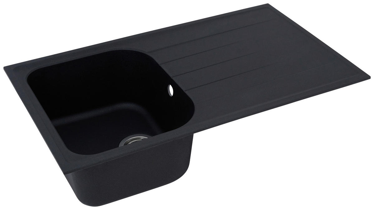 SPÜLE 1725ORLANDO86X50S  - Schwarz, Trend, Stein (86/20,9/50cm) - Respekta