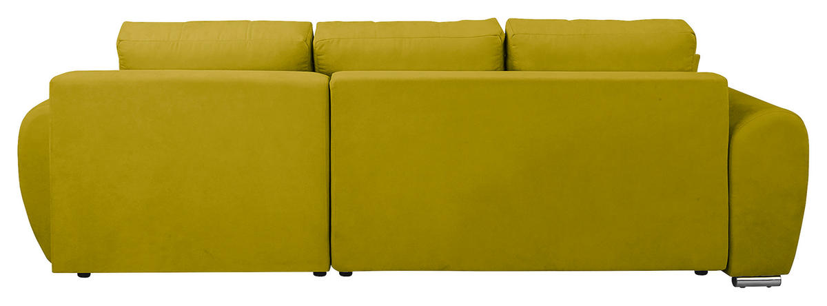 ECKSOFA in Mikrofaser Grün  - Silberfarben/Grün, Design, Textil/Metall (256/175cm) - Livetastic