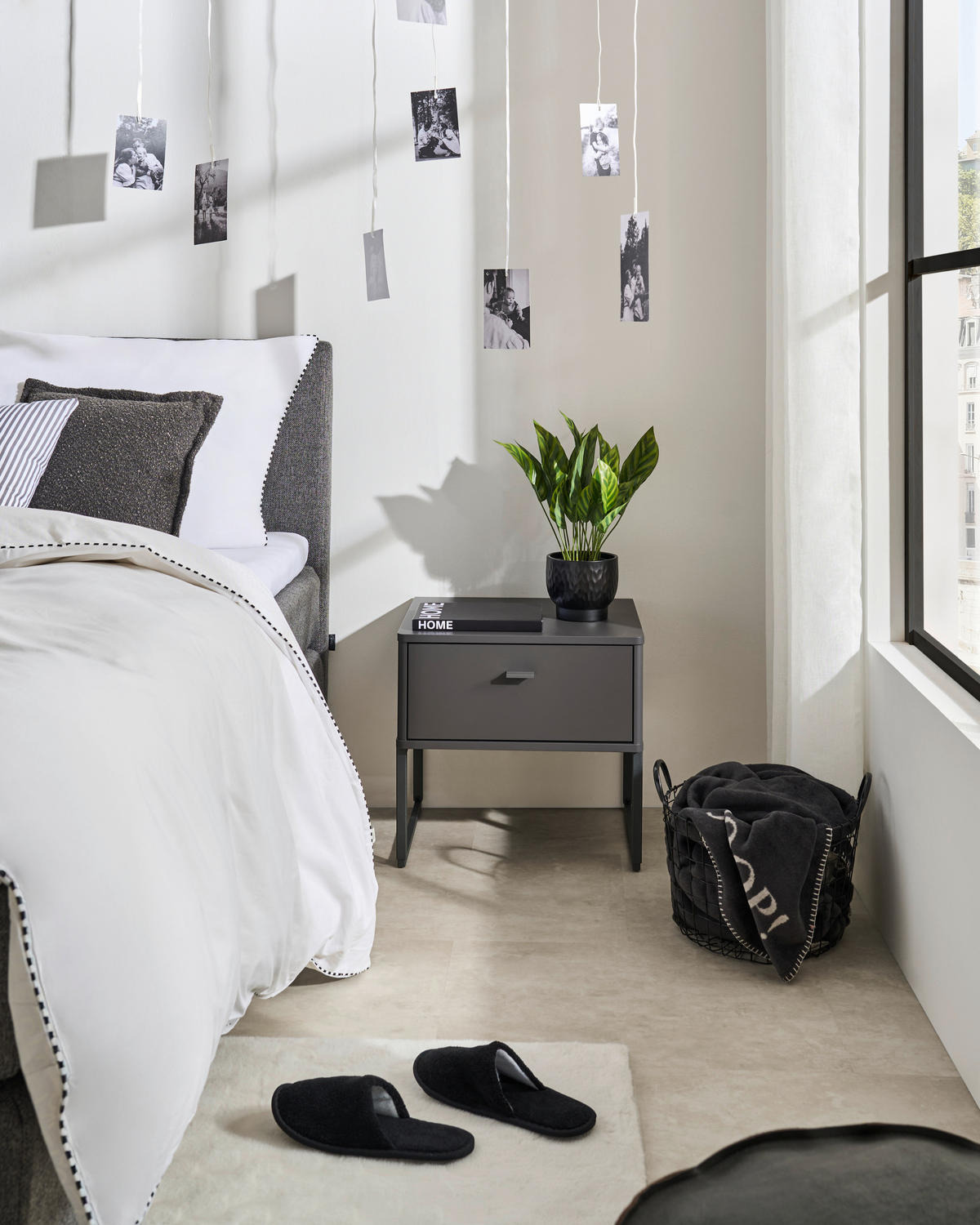 BOXSPRINGBETT 180/200 cm  in Grau  - Schwarz/Grau, KONVENTIONELL, Holz/Textil (180/200cm) - Jensen