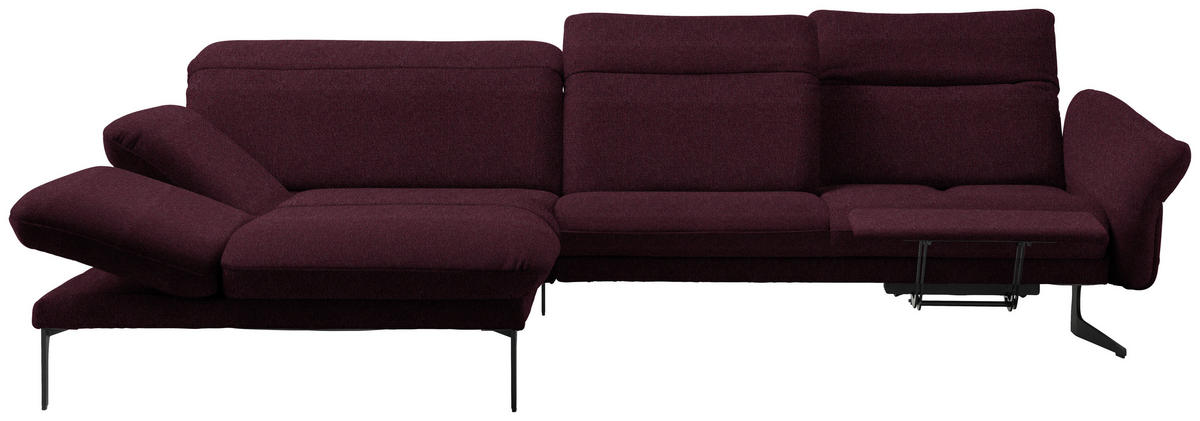 ECKSOFA in Webstoff Lila  - Anthrazit/Lila, Design, Textil/Metall (203/299cm) - Himolla
