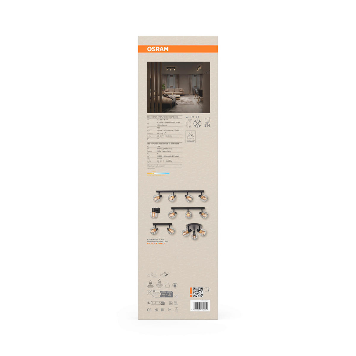 LED-STRAHLER 60,4/17,6/8,5 cm   - Schwarz, Basics, Glas/Metall (60,4/17,6/8,5cm) - Osram
