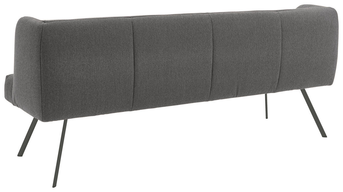 SITZBANK in Metall, Textil Anthrazit, Hellgrau  - Anthrazit/Hellgrau, Design, Textil/Metall (240/87/64cm) - Venjakob