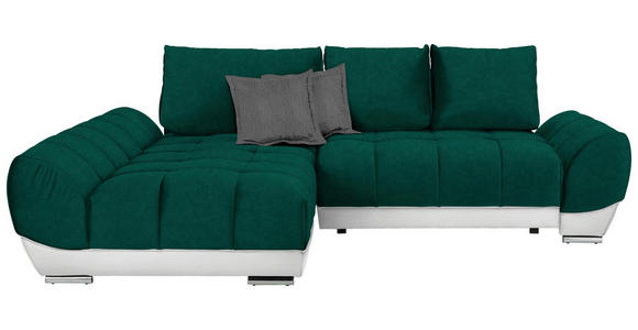 ECKSOFA in Grün, Weiß, Dunkelgrau  - Dunkelgrau/Weiß, MODERN, Textil/Metall (192/290cm) - Carryhome