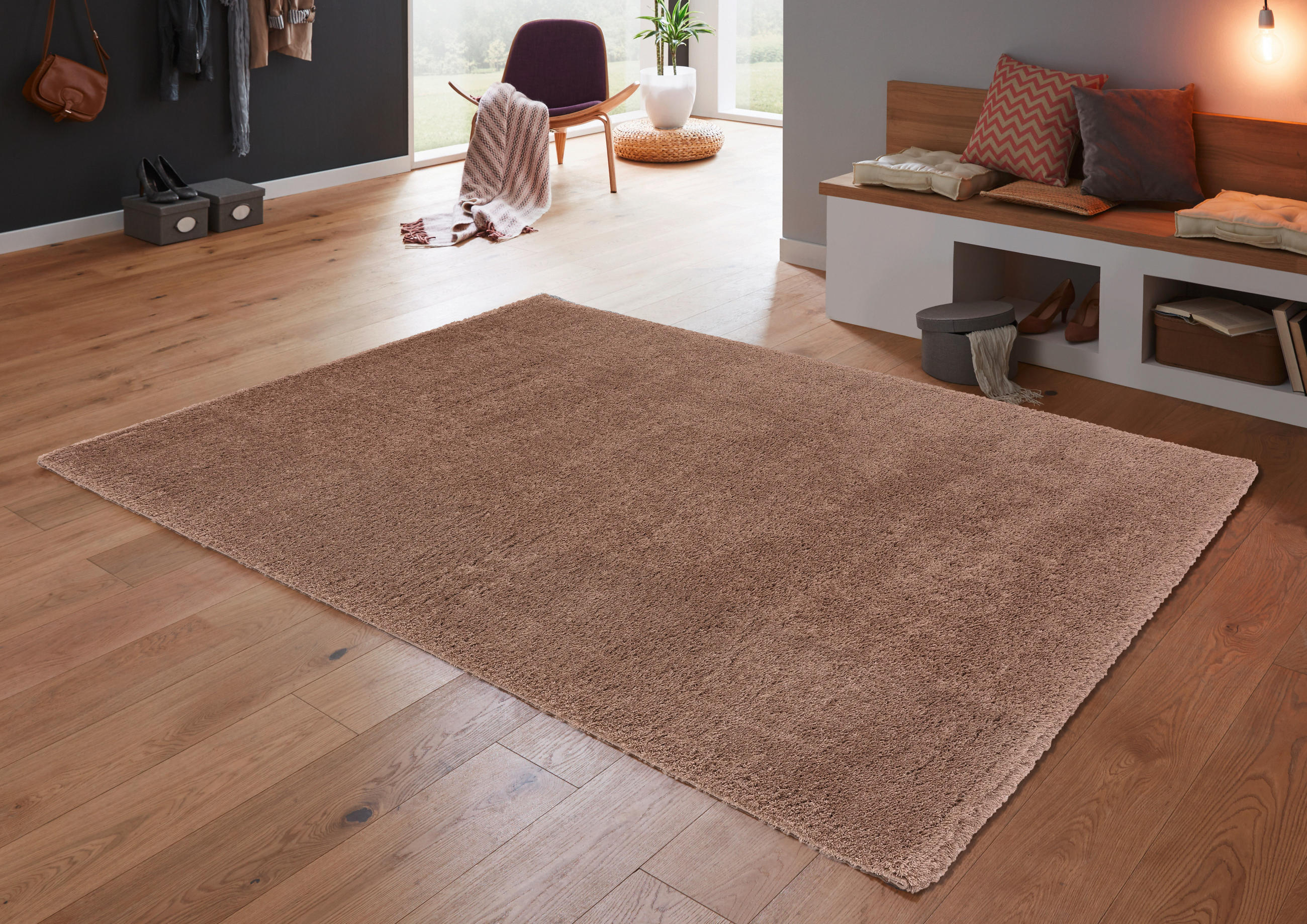 WEBTEPPICH NEW LIVORNO 67/130 cm New Livorno Hellbraun  - Hellbraun, KONVENTIONELL, Textil (67/130cm) - Novel