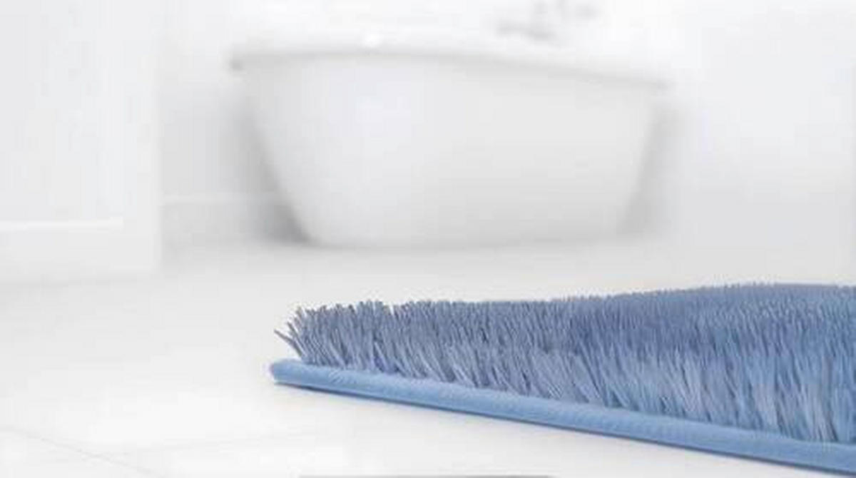 BADEMATTE Blau 70/120 cm  - Blau, KONVENTIONELL, Kunststoff/Textil (70/120cm) - Grund