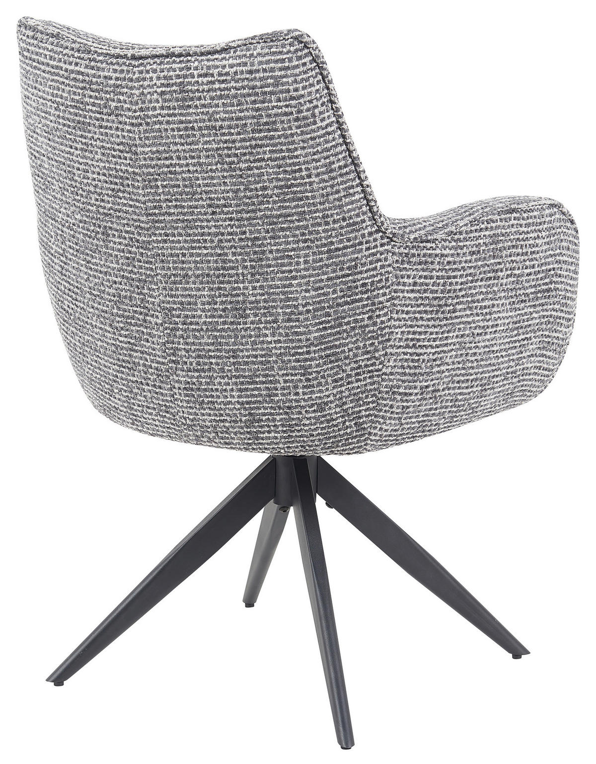 ARMLEHNSTUHL  in Chenille  - Dunkelgrau/Schwarz, MODERN, Textil/Metall (63/88/63cm) - Livetastic