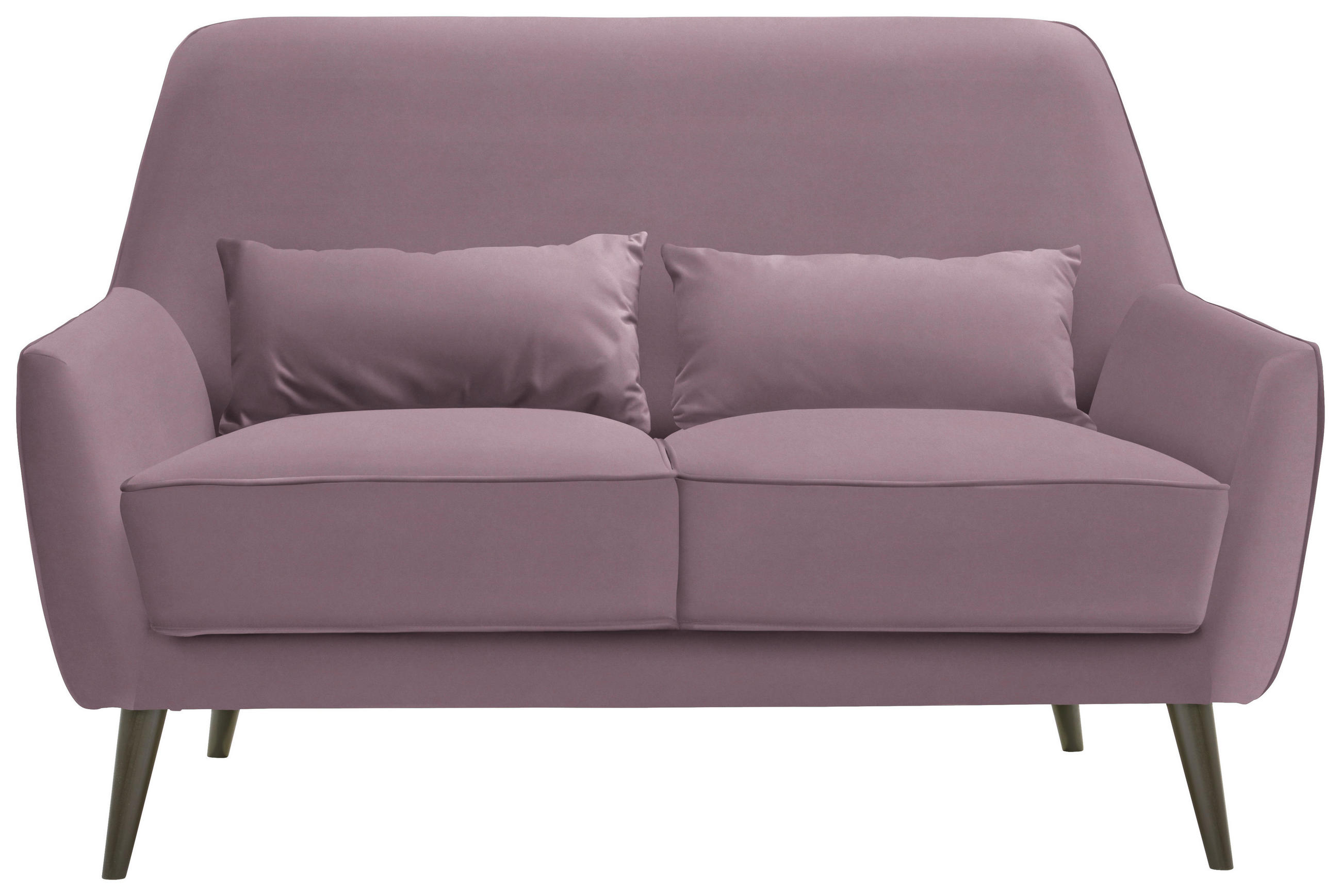 2-SITZER-SOFA in Mikrofaser Altrosa - Schwarz/Altrosa, Trend, Holz/Textil (135/86/80cm) - Carryhome