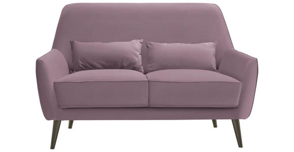 2-SITZER-SOFA in Mikrofaser Altrosa - Schwarz/Altrosa, Trend, Holz/Textil (135/86/80cm) - Carryhome