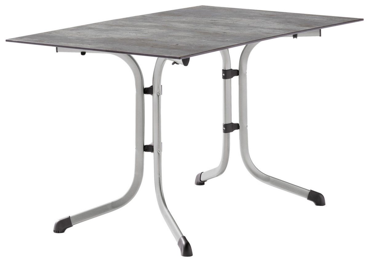 GARTENKLAPPTISCH 120/80/73 cm Metall, Kunststoff rechteckig  - Graphitfarben/Grau, Basics, Kunststoff/Metall (120/80/73cm) - Sieger