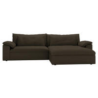 ECKSOFA Flachgewebe Schlammfarben  - Schlammfarben/Schwarz, Modern, Kunststoff/Textil (306/198cm) - Carryhome
