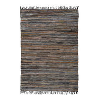 FLACHWEBETEPPICH  Wohnzimmer 120/180 cm Braun, Multicolor rechteckig  - Multicolor/Braun, Basics, Leder/Textil (120/180cm) - Kayoom