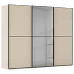 SCHWEBETÜRENSCHRANK  in Schwarz, Champagner  - Champagner/Schwarz, KONVENTIONELL, Glas/Holzwerkstoff (301/223/68cm) - Novel