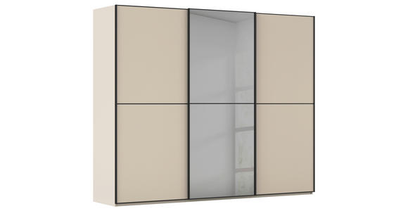 SCHWEBETÜRENSCHRANK  in Schwarz, Champagner  - Champagner/Schwarz, KONVENTIONELL, Glas/Holzwerkstoff (301/223/68cm) - Novel