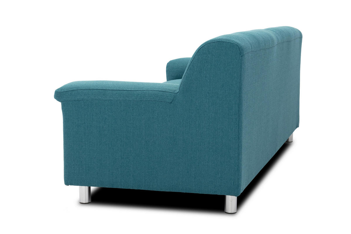 3-SITZER-SOFA Webstoff Petrol  - Chromfarben/Petrol, KONVENTIONELL, Textil/Metall (190/72/80cm) - MID.YOU