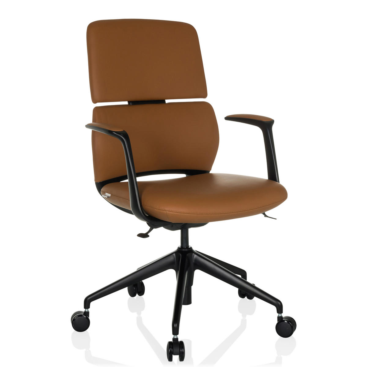 DREHSTUHL  - Schwarz, MODERN, Leder/Kunststoff (62/98-108/60cm) - MID.YOU