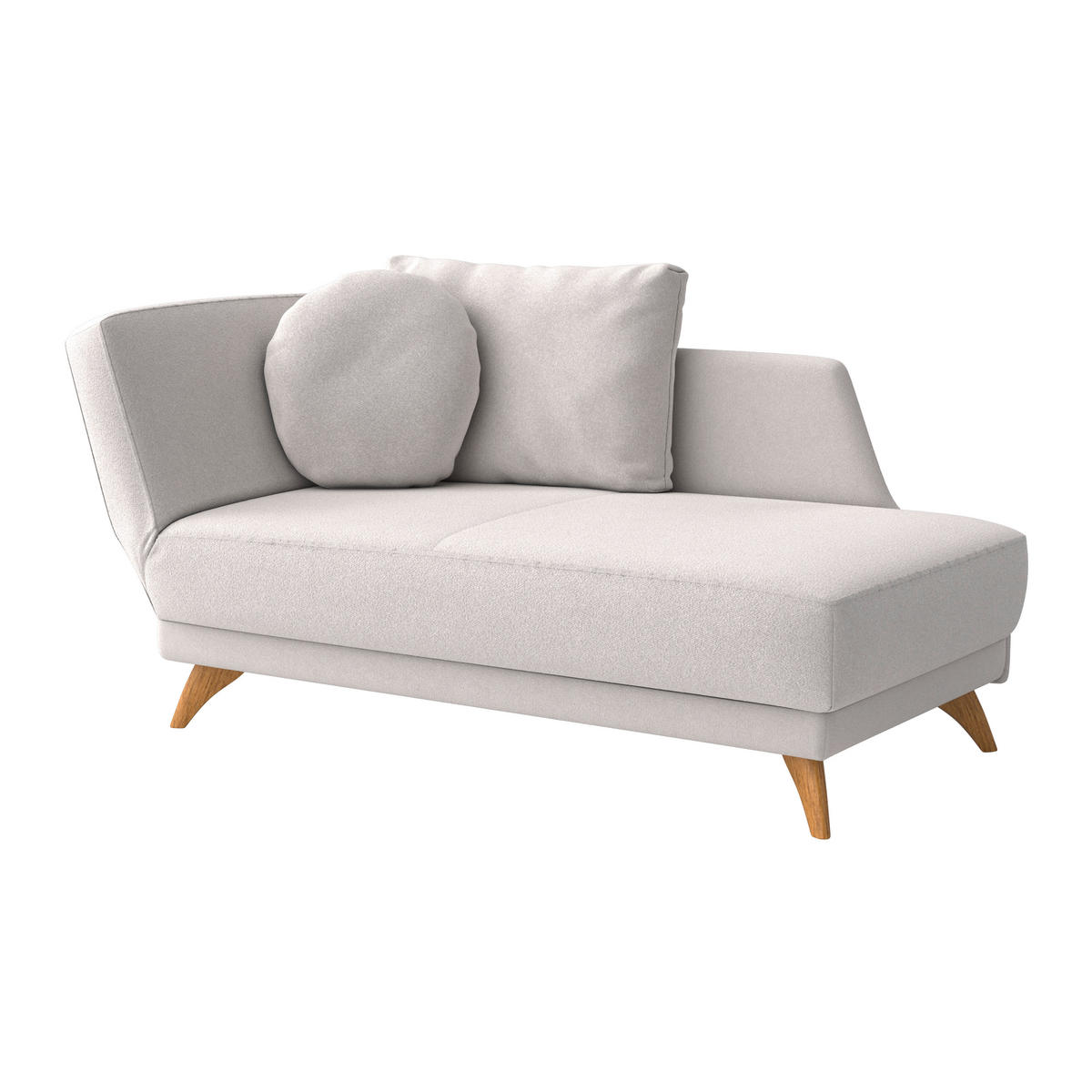 RÉCAMIERE in Flachgewebe Hellgrau  - Eichefarben/Hellgrau, MODERN, Holz/Textil (205/74/94cm) - Bali