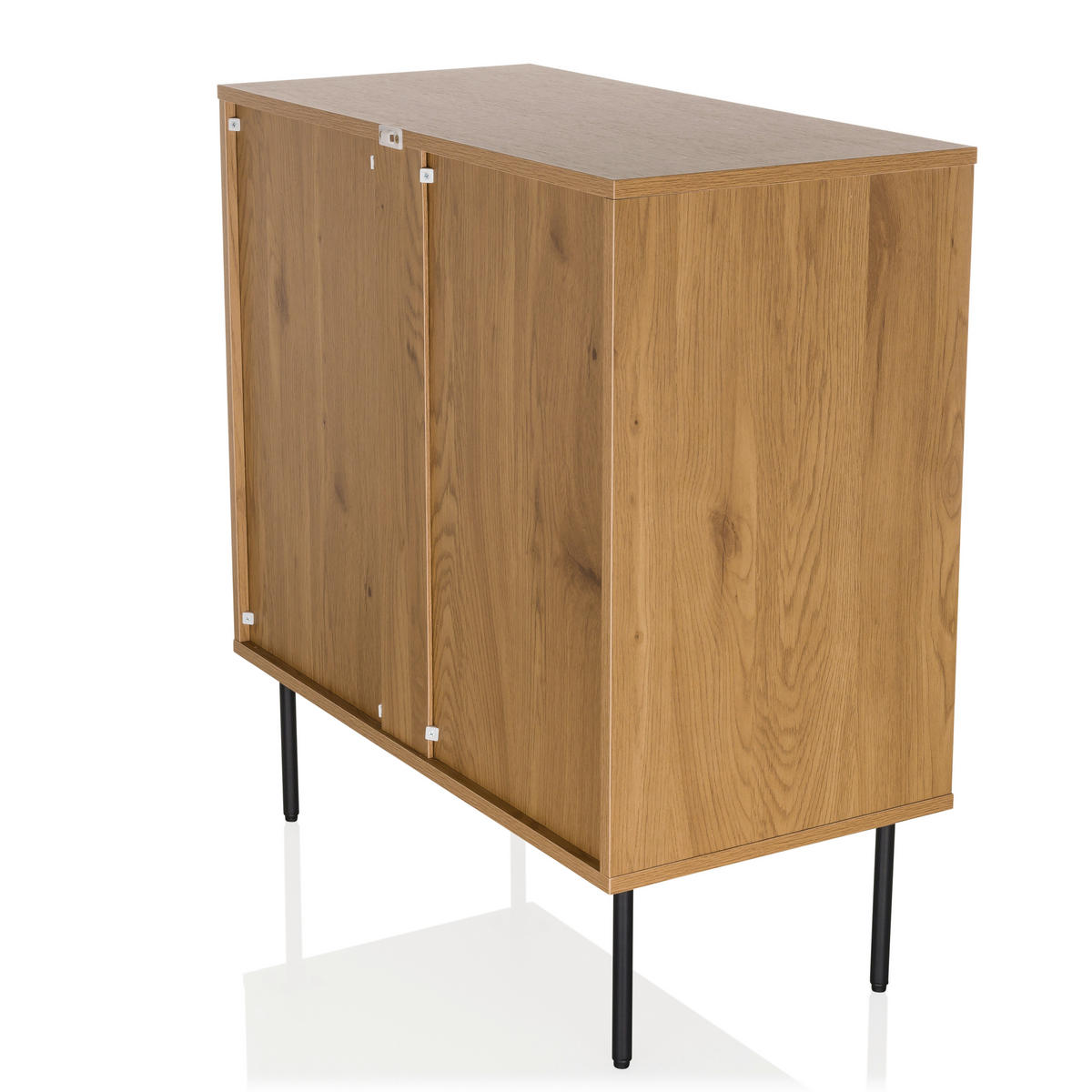 KOMMODE  in 80/85/40 cm  - Eichefarben/Schwarz, MODERN, Holzwerkstoff/Metall (80/85/40cm) - MID.YOU