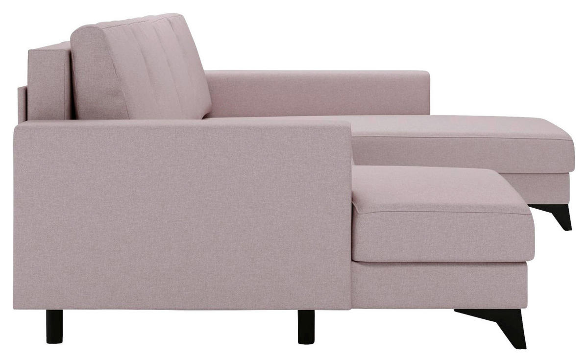 WOHNLANDSCHAFT in Flachgewebe Rosa  - Schwarz/Rosa, Design, Textil/Metall (156/339/190cm) - Livetastic