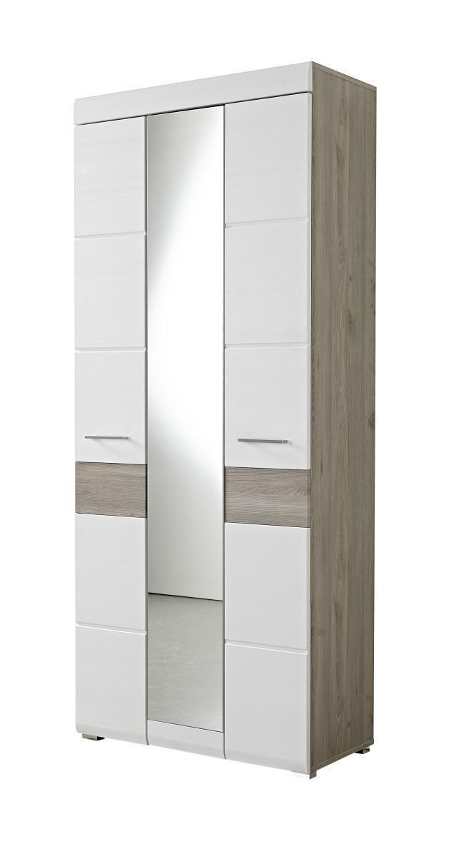 GARDEROBENSCHRANK  in 84/200/40 cm  - Chromfarben/Eichefarben, Basics, Holzwerkstoff/Metall (84/200/40cm) - Carryhome
