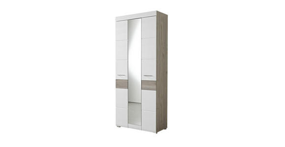 GARDEROBENSCHRANK 84/200/40 cm - Chromfarben/Eichefarben, Basics, Holzwerkstoff/Metall (84/200/40cm) - Carryhome
