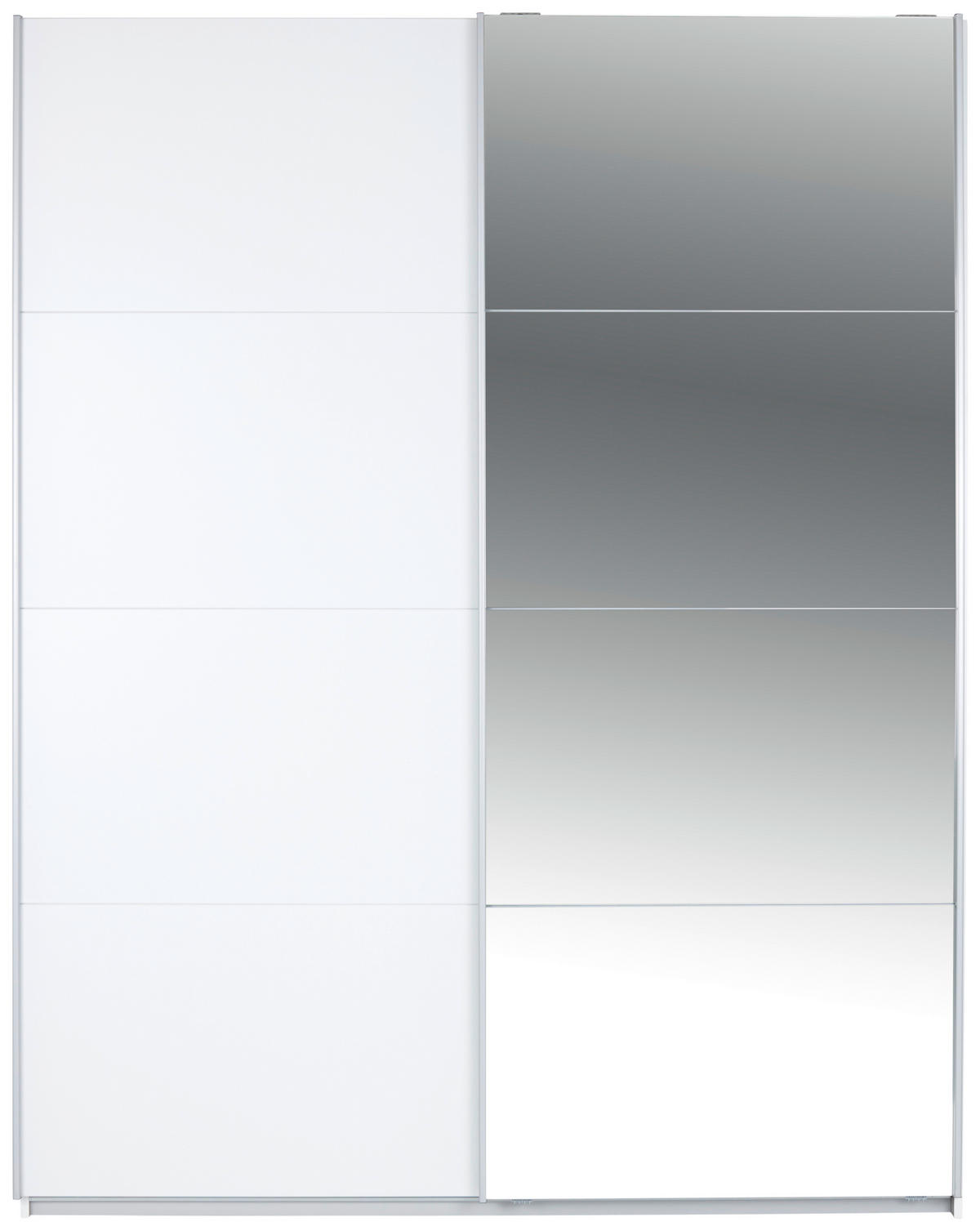 SCHWEBETÜRENSCHRANK 181/229/62 cm 2-türig Silberfarben, Weiß  - Silberfarben/Alufarben, MODERN, Holzwerkstoff/Metall (181/229/62cm) - Luca Bessoni
