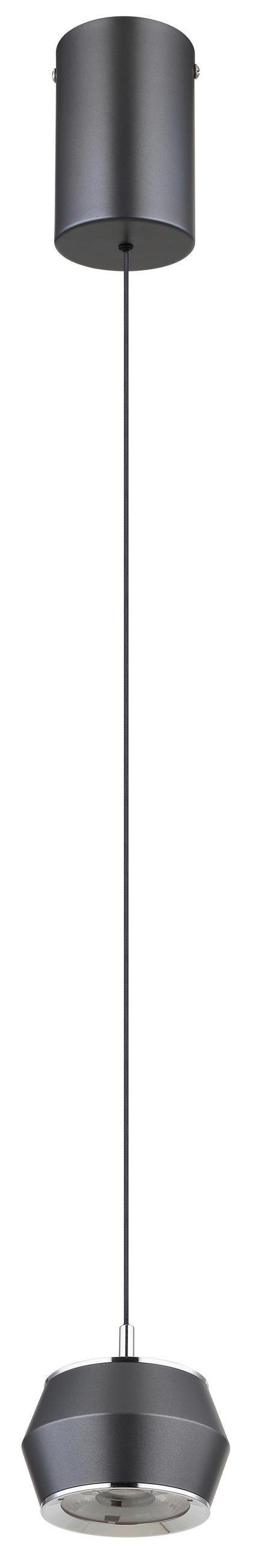 LED FÜGGŐLÁMPA 10/200 cm  - opál/szürke, Design, műanyag/fém (10/200cm)