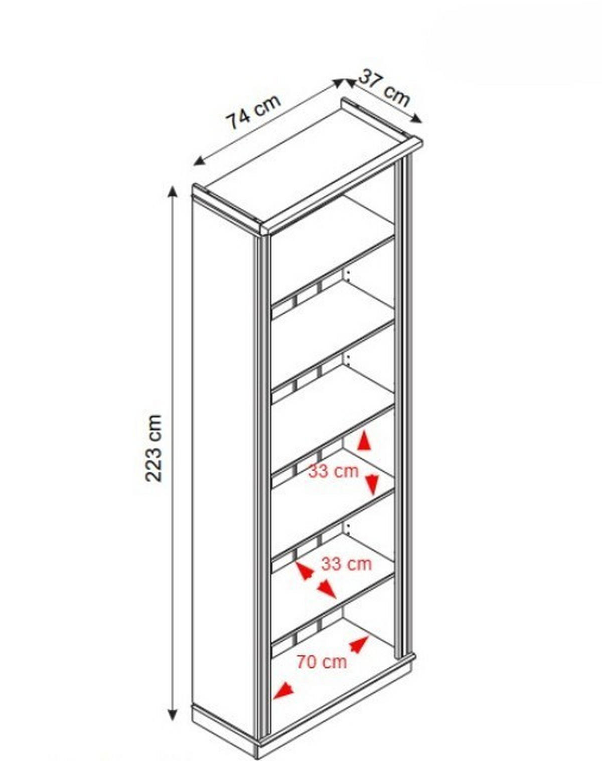 BÜCHERWAND  223/222/34 cm Kieferfarben, Honig  - Kieferfarben/Honig, Design, Holz (223/222/34cm) - Livetastic